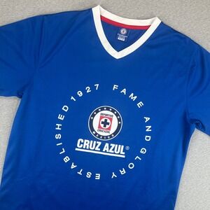 Cruz Azul Soccer Jersey Mens Medium Blue Rhinox Inc Liga MX Fame and Glory Shirt